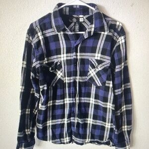 OP Purple and Black Plaid Shirt